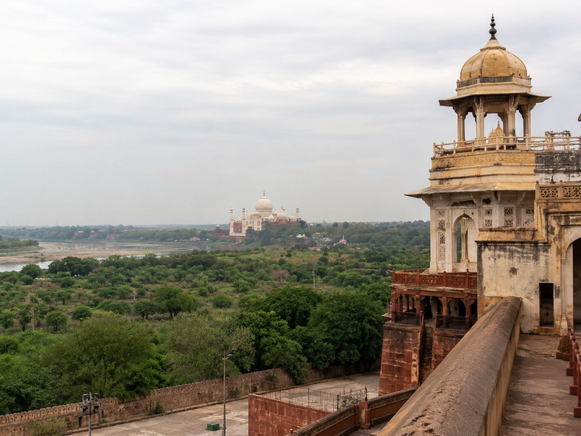 Taj Mahal View from agra fort