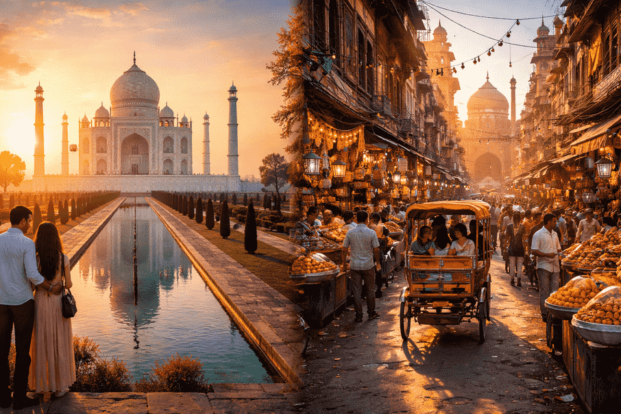 From Delhi: Taj Mahal Sunrise & Old Delhi tour on Return