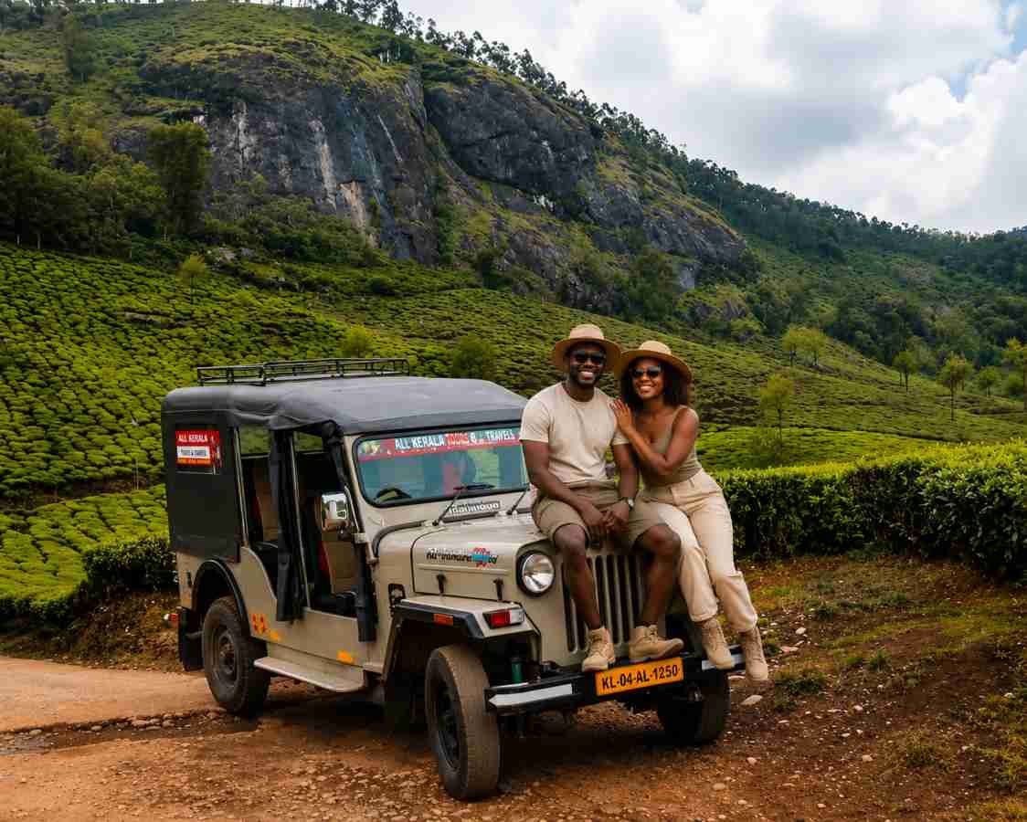Kerala hill station jeep experience in Munnar
