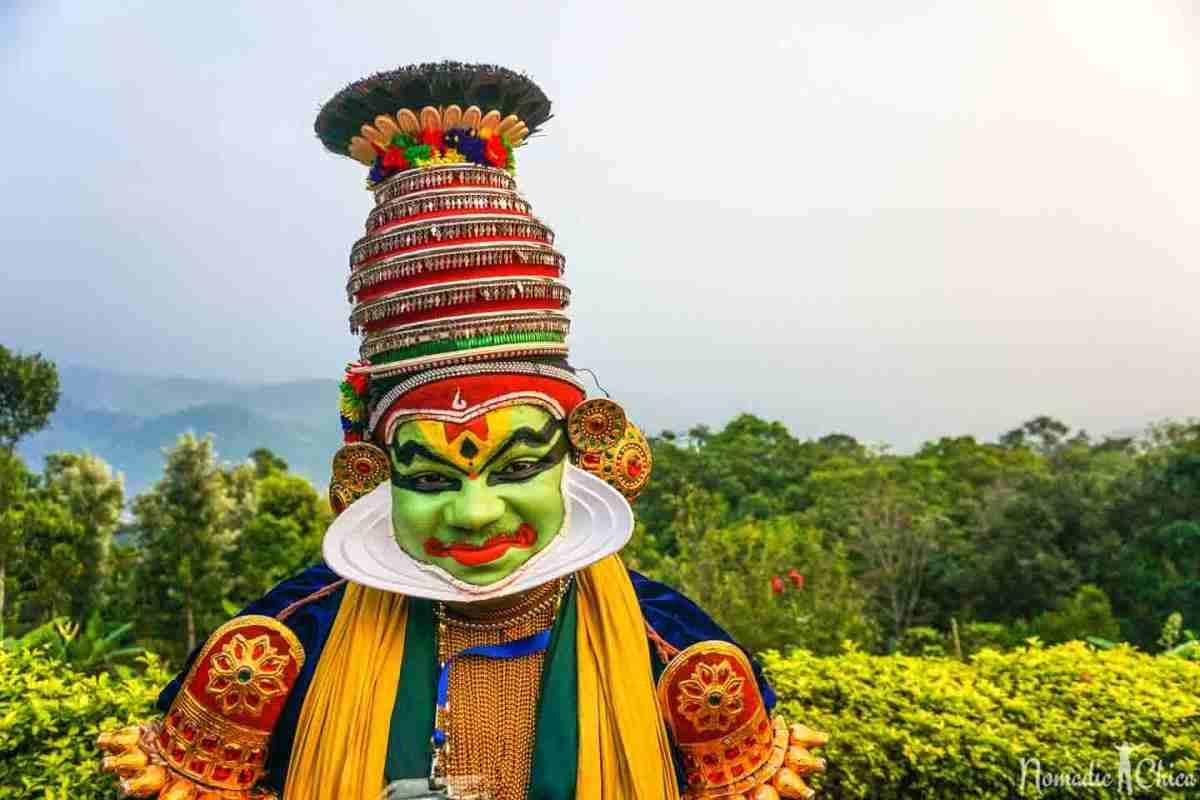 Traditional Kathakali performer in Kerala
